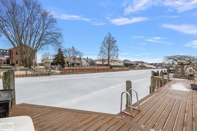 view of dock featuring a residential view