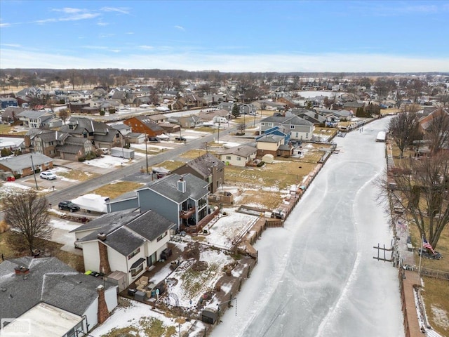 bird's eye view with a residential view