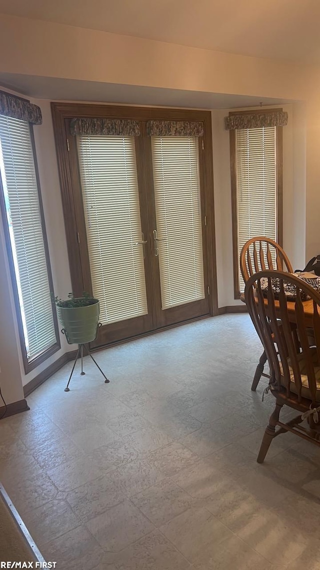 dining area featuring french doors