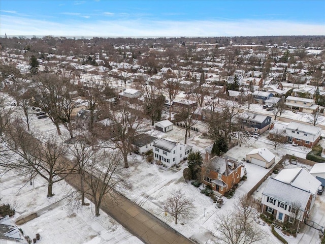 view of snowy aerial view