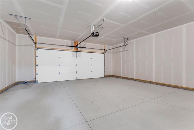 garage featuring a garage door opener