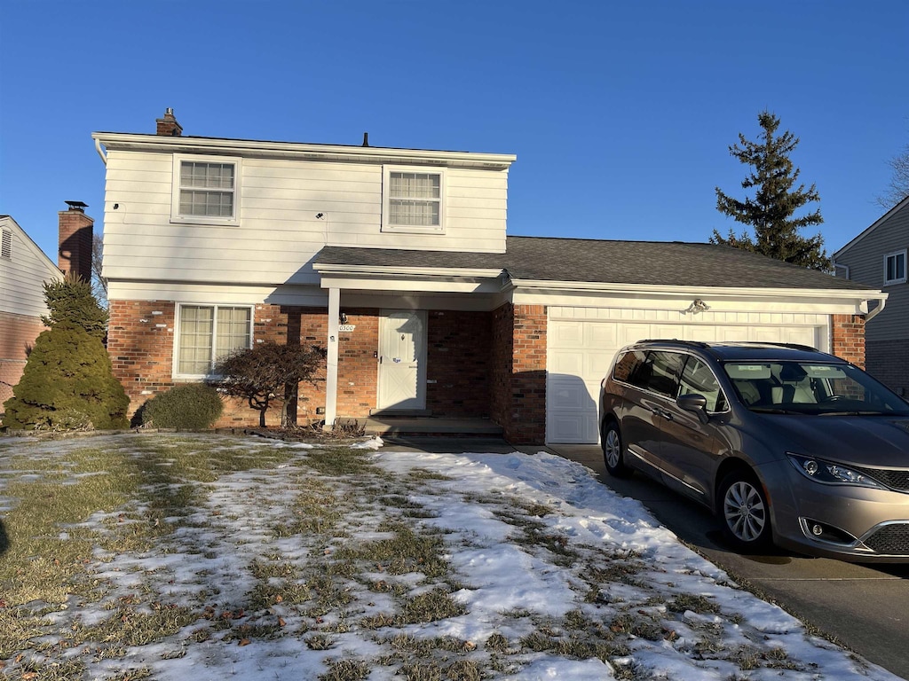 view of property featuring a garage