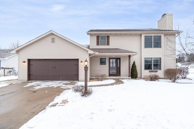 view of front property featuring a garage