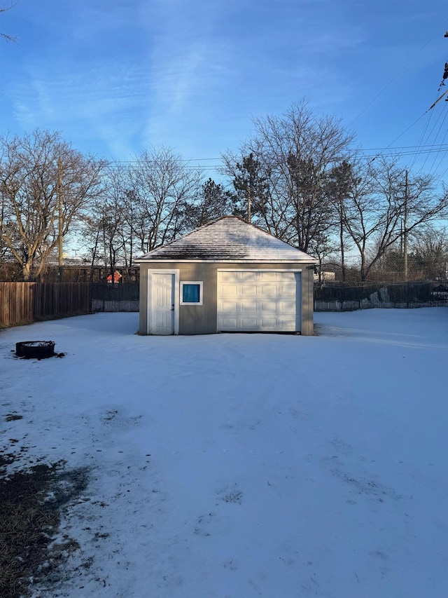58400 William St, New Haven, MI 48048 - view of snow covered garage