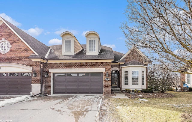 view of front of house with a garage