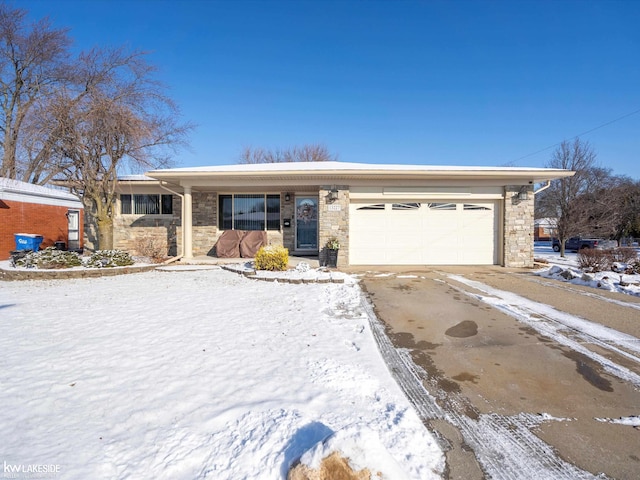 single story home featuring a garage