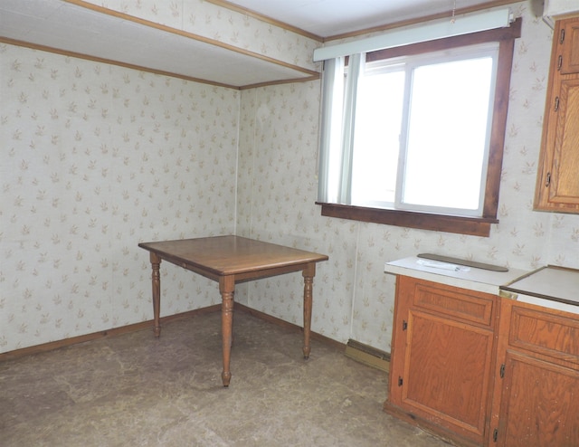 interior space featuring crown molding