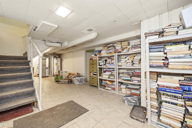 basement with gas water heater