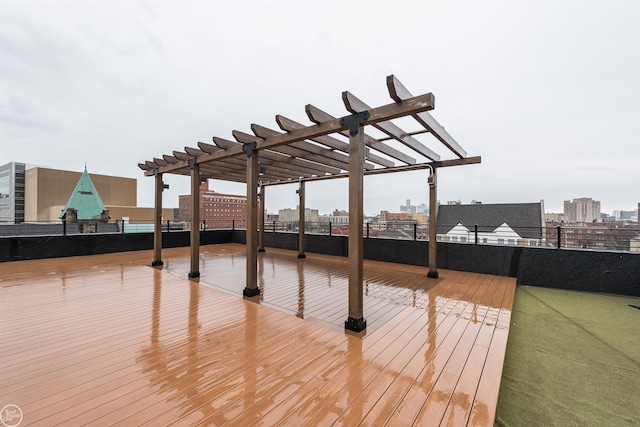 view of dock featuring a pergola