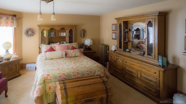 bedroom featuring radiator heating unit