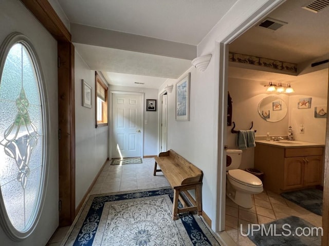 interior space featuring sink