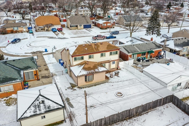 view of snowy aerial view