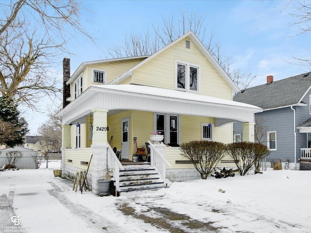 view of front of property featuring a porch