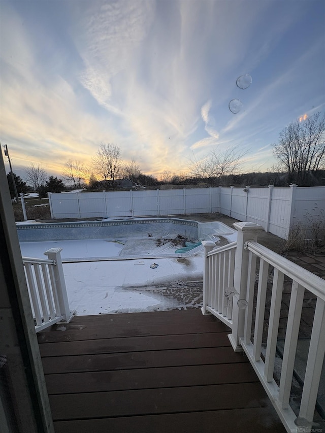 view of deck at dusk