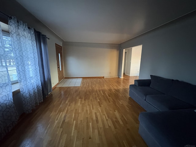 living room with hardwood / wood-style flooring