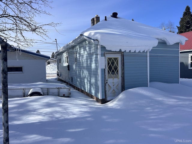 view of snow covered structure