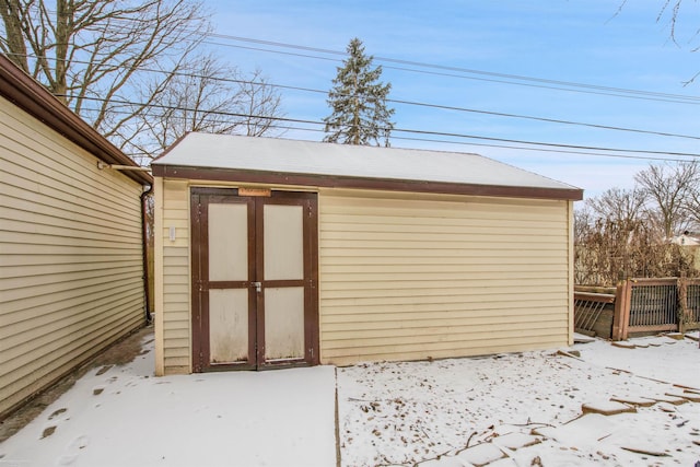 view of snow covered structure