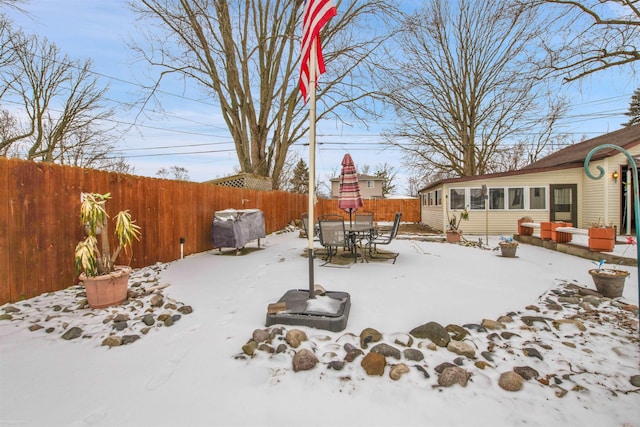 view of snowy yard