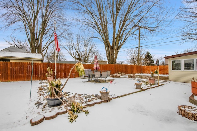 view of snowy yard