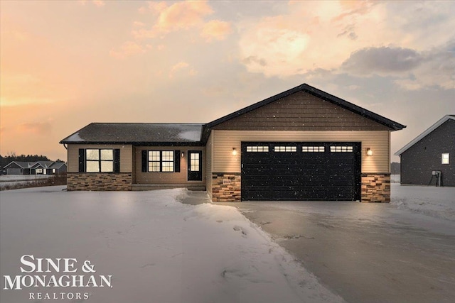 view of front facade with a garage