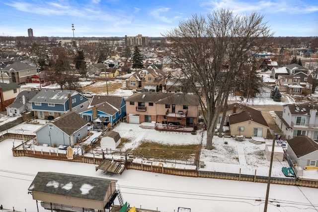 view of snowy aerial view