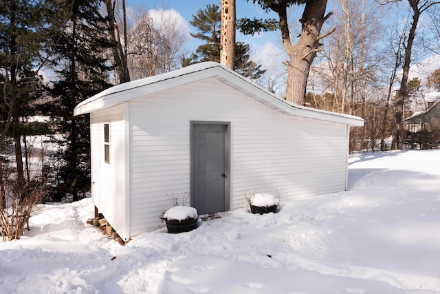 view of snow covered structure