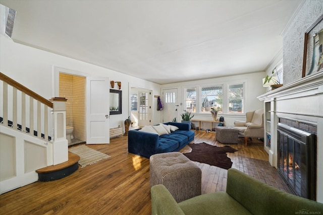 living room featuring hardwood / wood-style floors