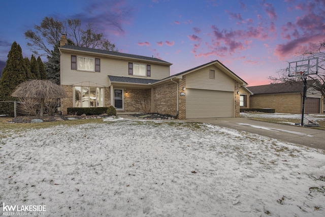 front of property featuring a garage