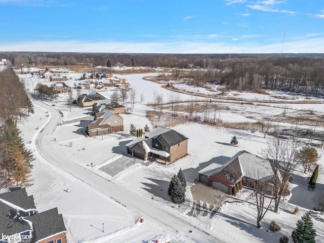 view of snowy aerial view