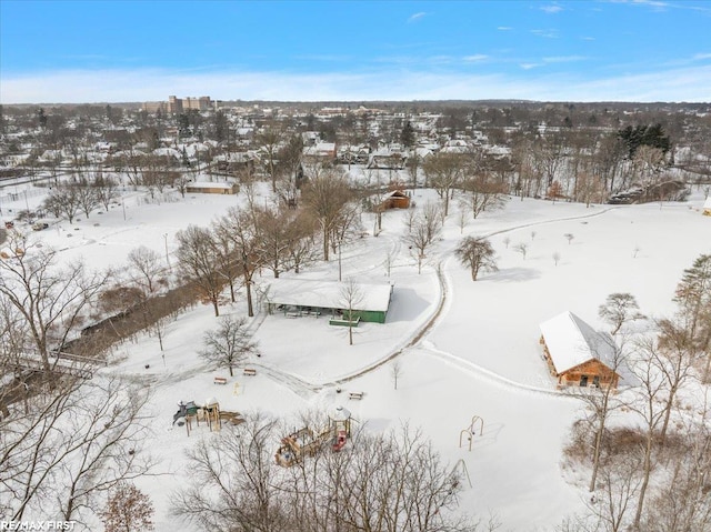 view of snowy aerial view