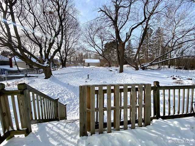 view of snowy yard