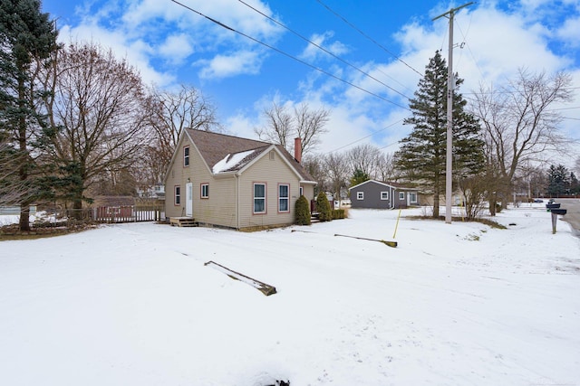 view of snowy exterior