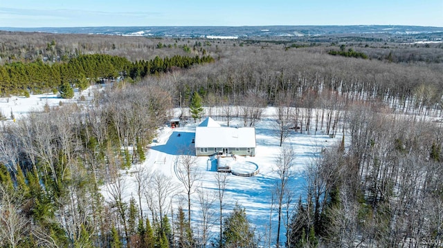 view of snowy aerial view