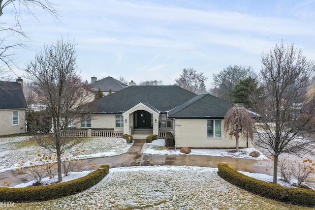 view of single story home