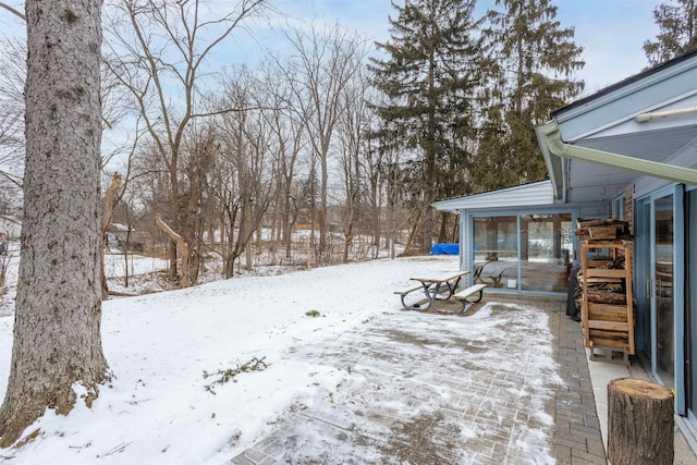 view of snowy yard