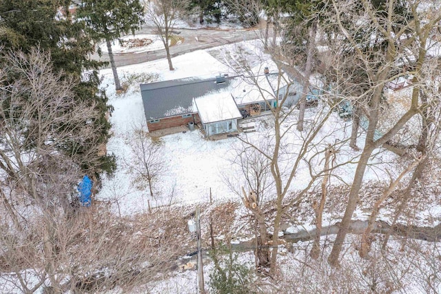 view of snowy aerial view