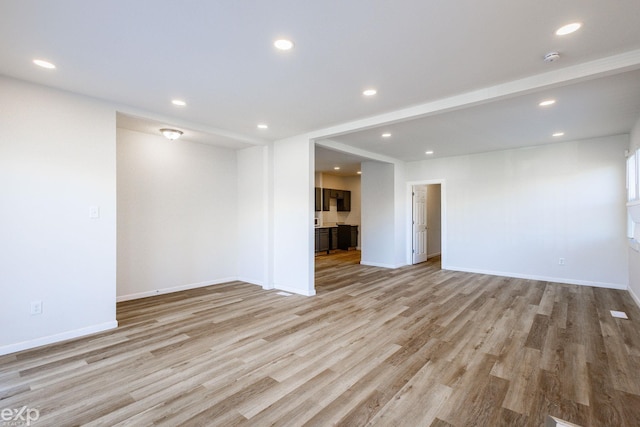 unfurnished room featuring light hardwood / wood-style floors