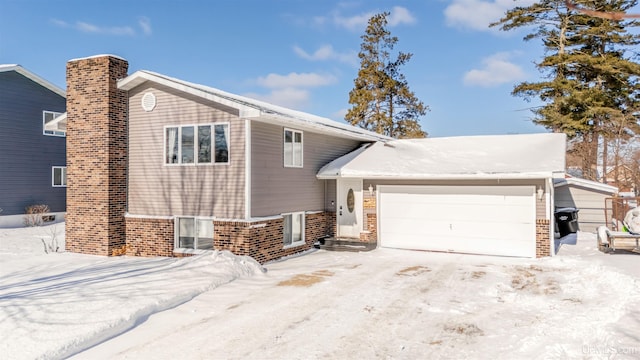 view of front of house with a garage