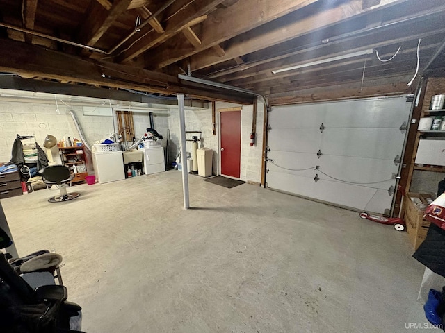 garage featuring separate washer and dryer