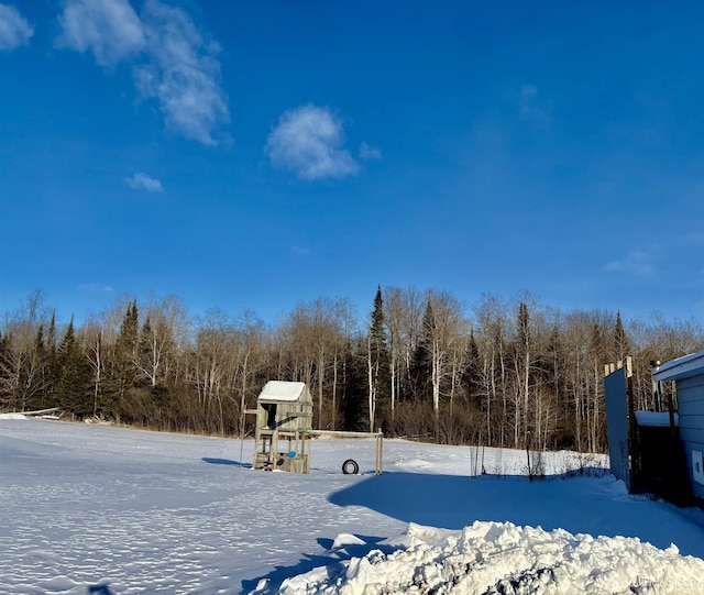 view of snowy yard