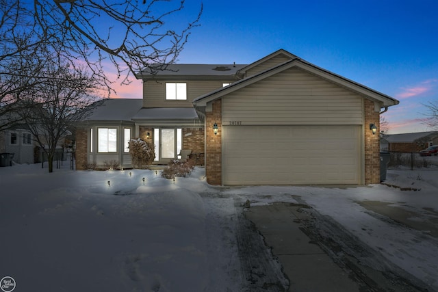 view of front facade with a garage