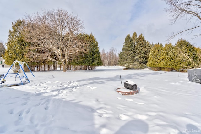 view of snowy yard