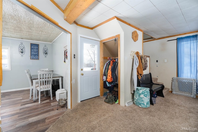 interior space featuring crown molding