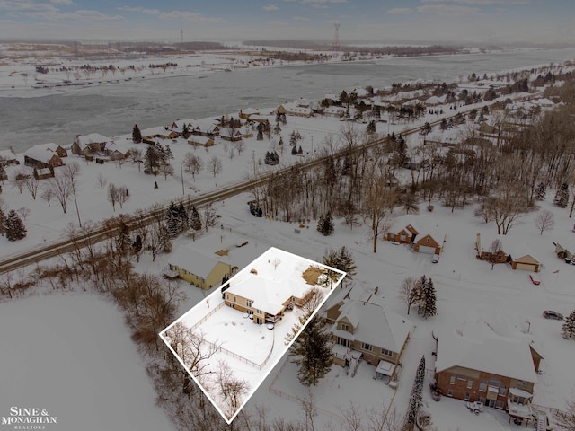 view of snowy aerial view