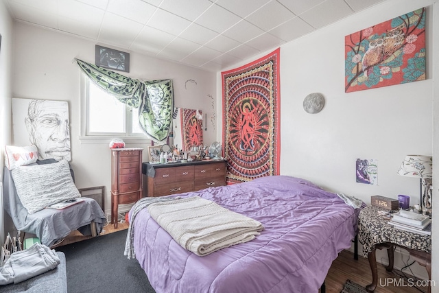 bedroom with hardwood / wood-style floors