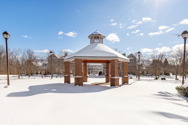 view of community with a gazebo