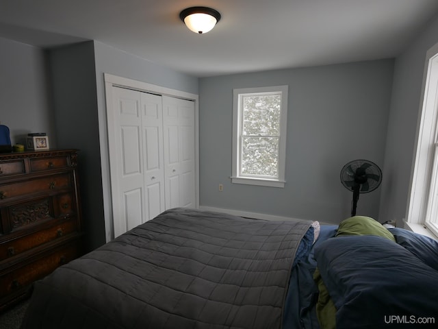 bedroom with a closet