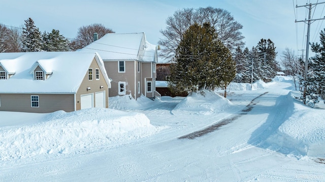 view of front of home with a garage