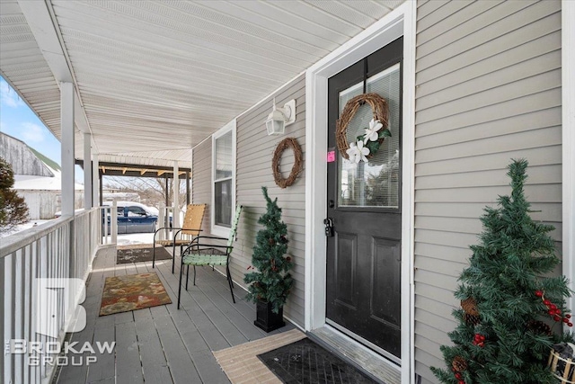 exterior space featuring covered porch