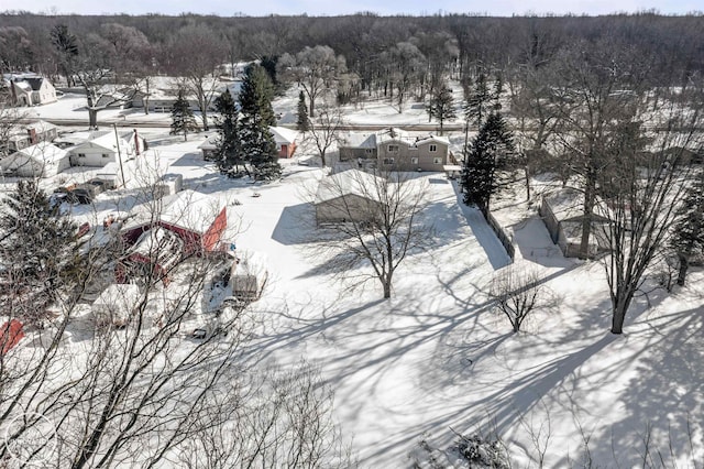 view of snowy aerial view